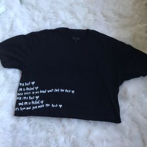 Tana Mongeau fuck up black crop top